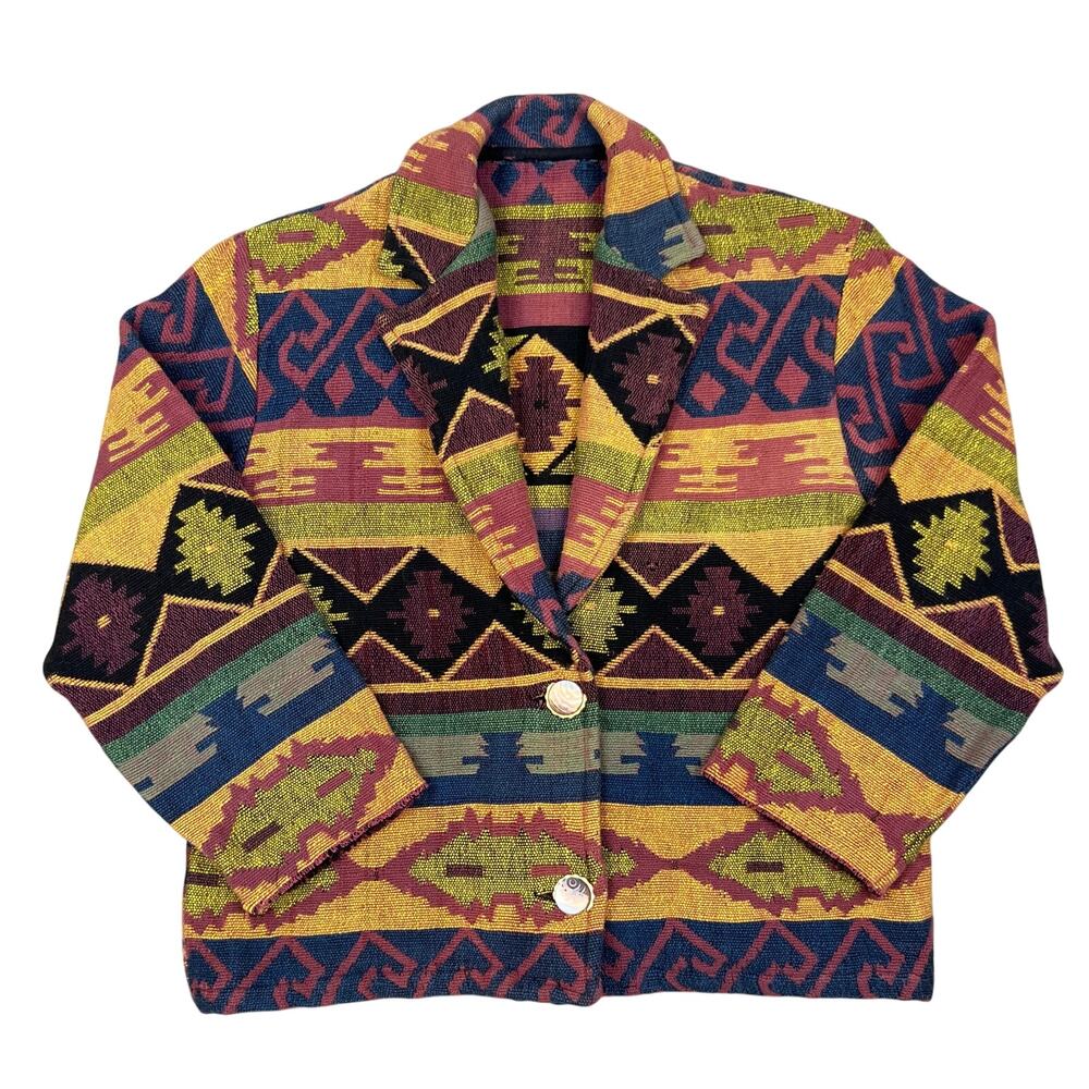 Women's Aztec Print Button Front Collared Western… - image 2